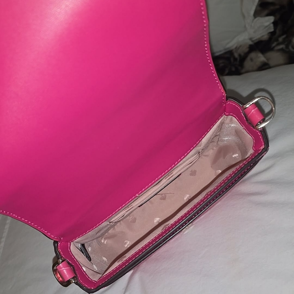 Kate Spade Vibrant Pink Croc-Embossed Crossbody Bag - Picture 4 of 5